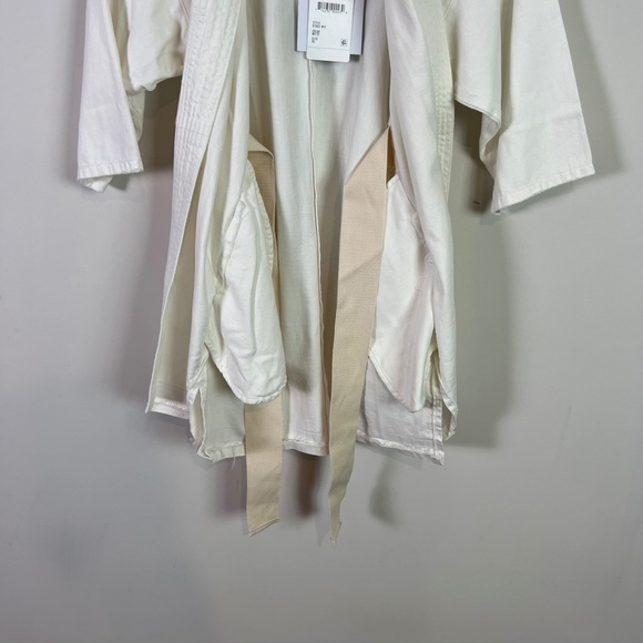 Sandrine Rose x Free People Women’s White Open Front Tie Denim Kimono Jacket New - Picture 3 of 8